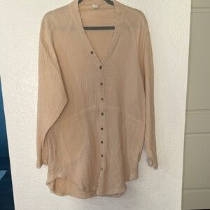 FLAWLESS brand Beige Button-Down Tunic or Dress